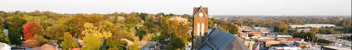 Aerial view of St. Mary’s Church and the Alton neighborhood