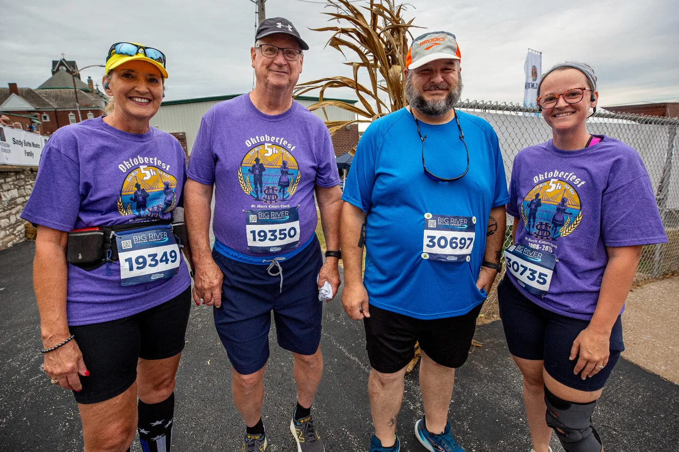 Race volunteers and supporters before the Oktoberfest 5K